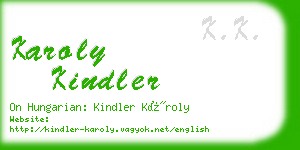 karoly kindler business card